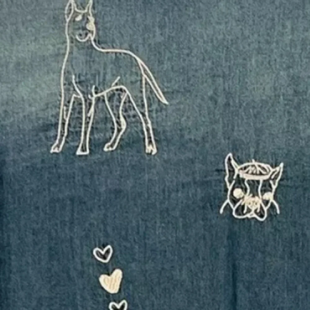 Johnny Was “For dog lovers only” pearl button embroidered western shirt NWT RARE - Picture 10 of 12